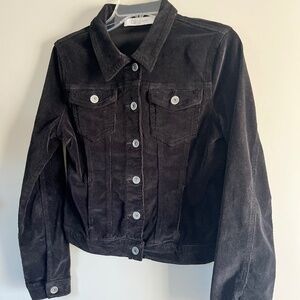 NWOT Q2 Premium Denim Black Corduroy jacket Small